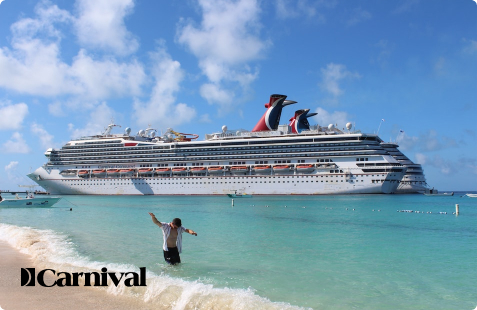 View of cruise ship from the beach