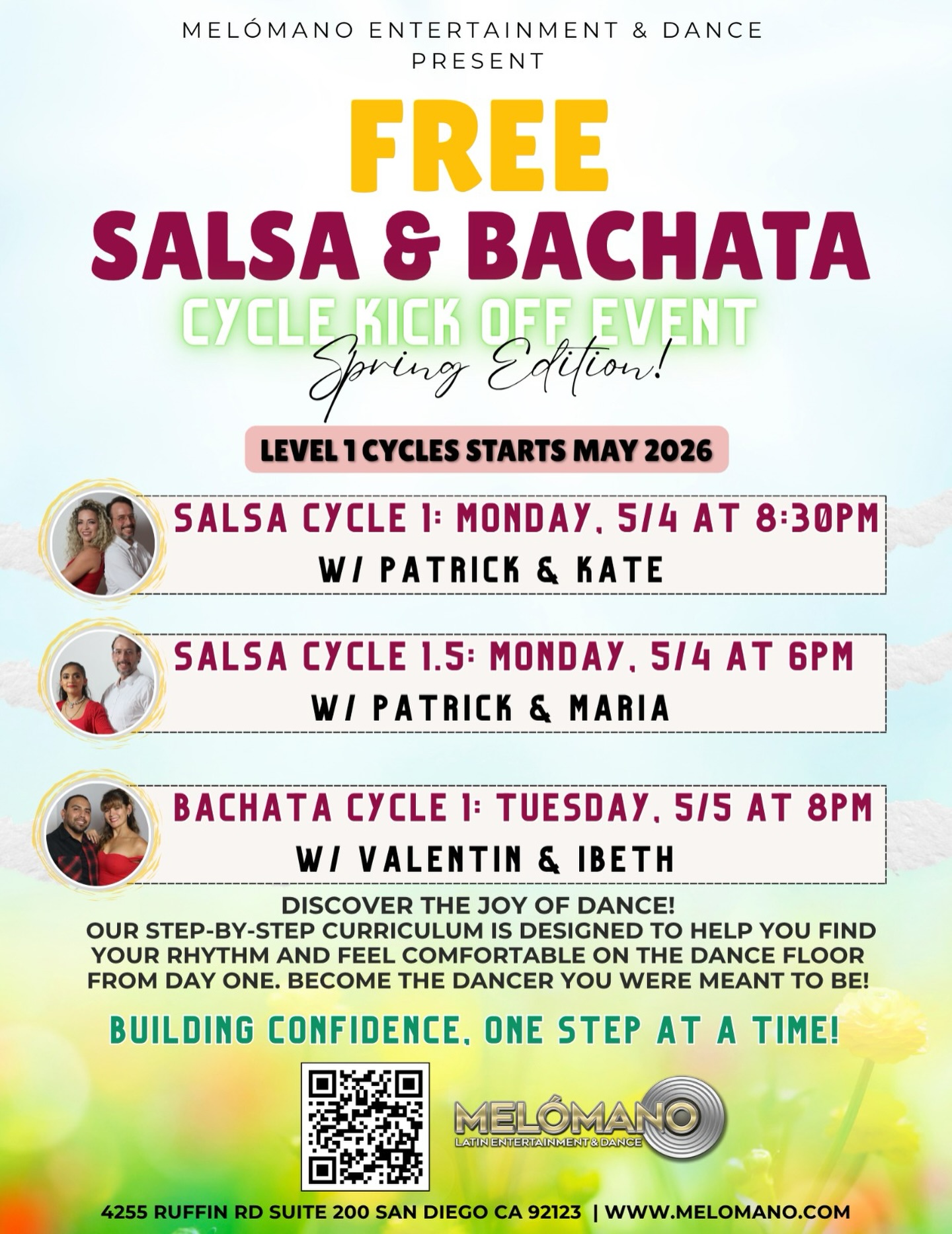 Free Salsa & Bachata Cycle Kick Off Event Spring Edition!