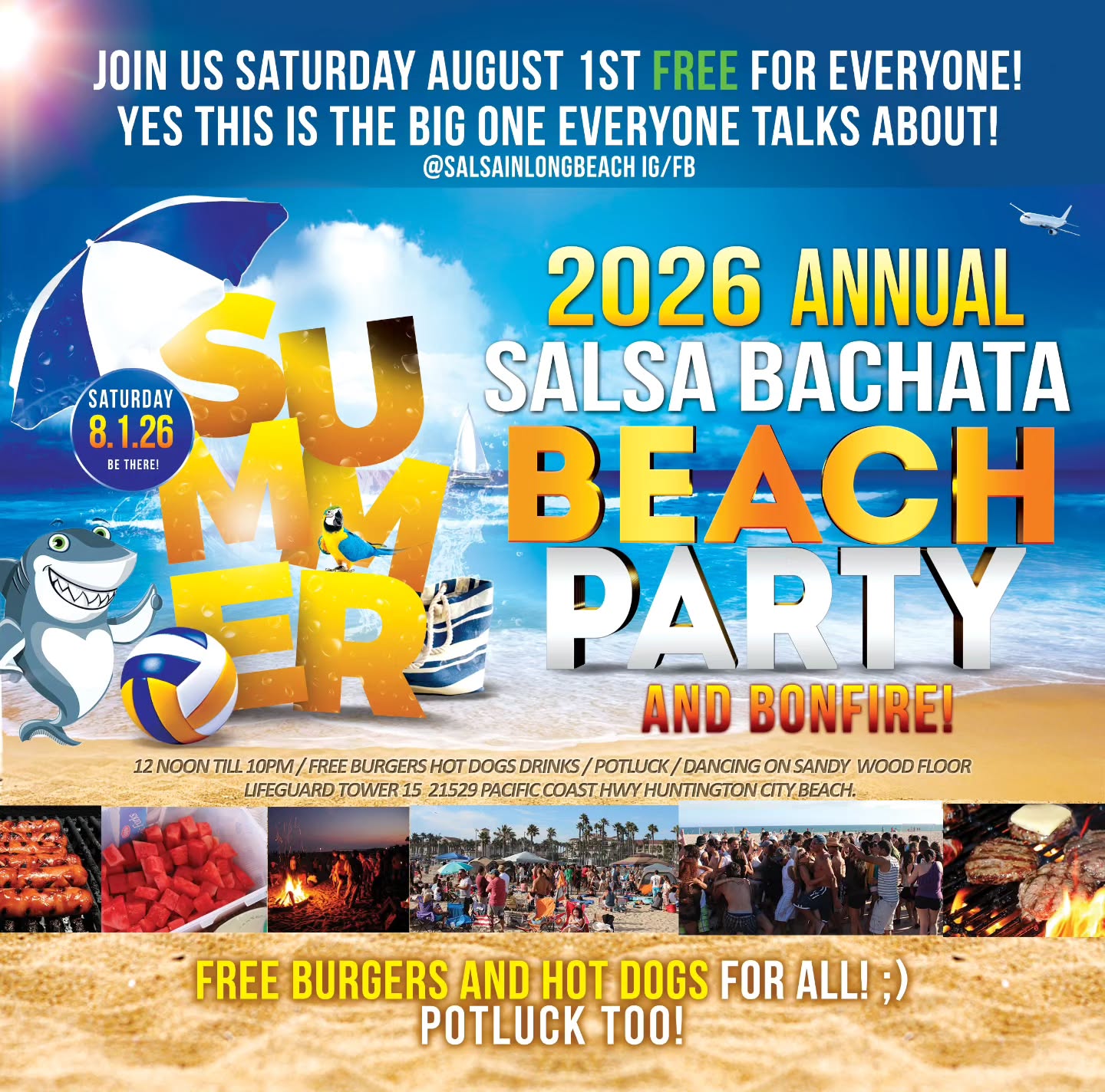 2026 Annual Salsa Bachata Beach Party and Bonfire!