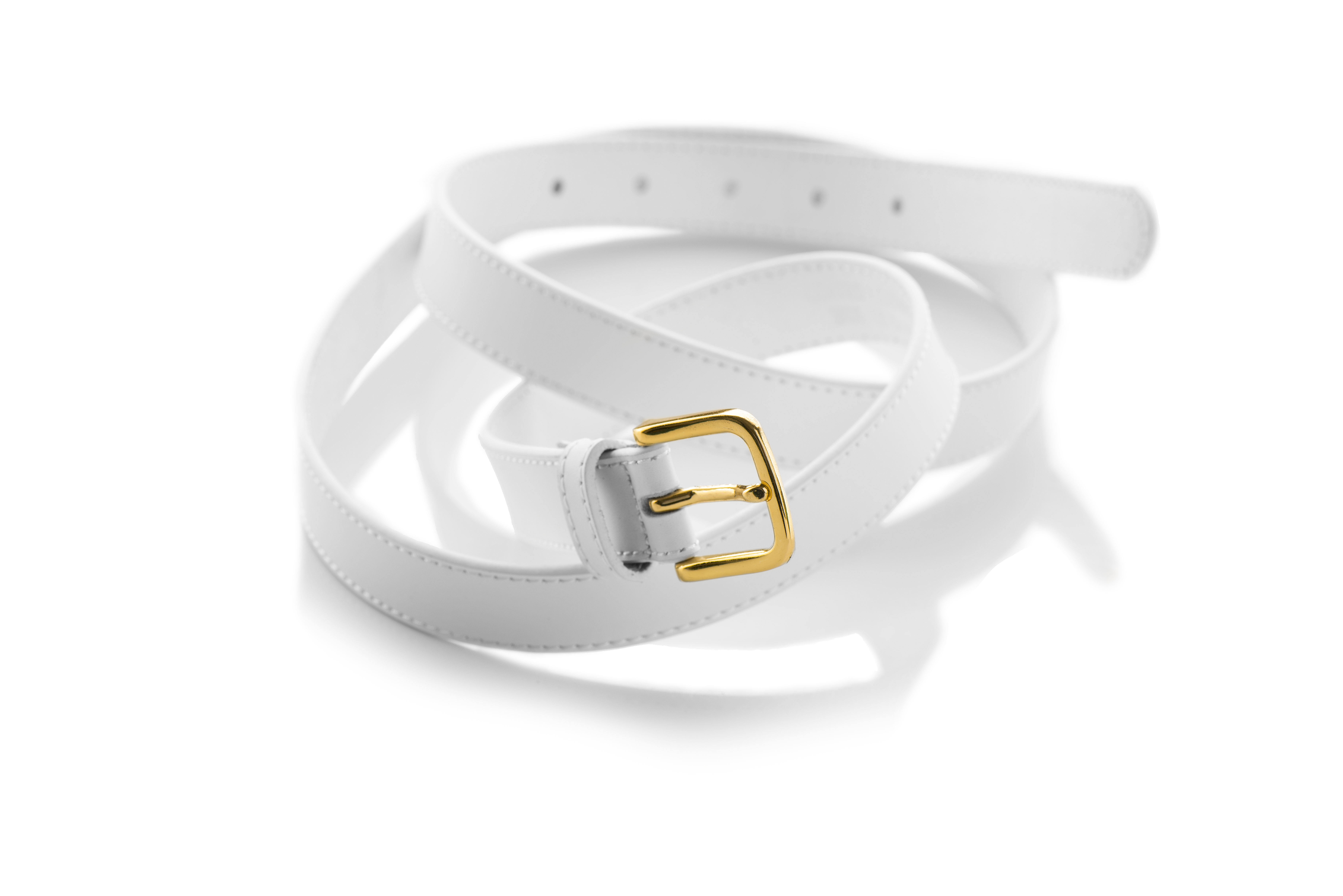 White leather belt