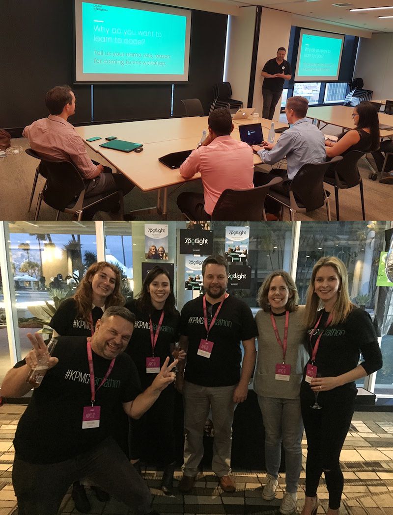 A photo of Pete Argent at KPMG workshops and hackathon