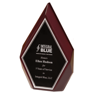 Rosewood High Gloss Diamond with Black and Silver Engraving Plate