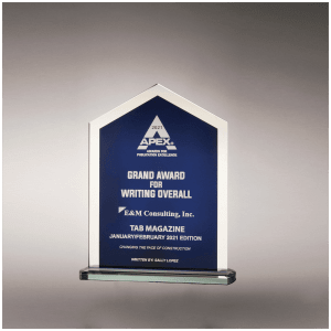 6 5/8" x 8 3/8" Pinnacle Series Glass with Blue Silkscreened Center and Silver Mirror Border Blue/Silver 6 5/8" x 8 3/8" x 3/8" (Bottom) G3085E product view for custom decoration