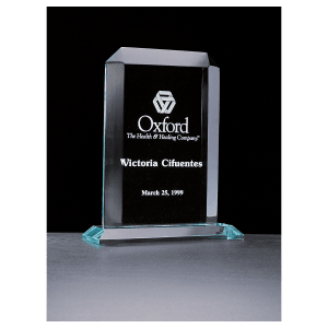 8" x 10" Summit Series Rectangular Acrylic Award Jade Green 8" x 10" x 3/4" thick A5960E product view for custom decoration