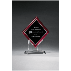 8 1/2" x 10" Diamond Series Acrylic w/Printed Red Border, Silver Mirror Highlights Clear/Red/Black 8 1/2" x 10" x 2 1/4" A6989E product view for custom decoration