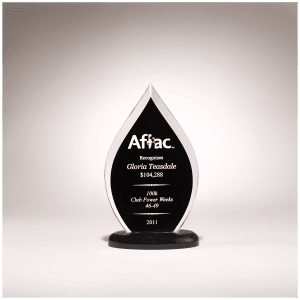 9" Flame Series Clear Acrylic with Black Silkscreened Back