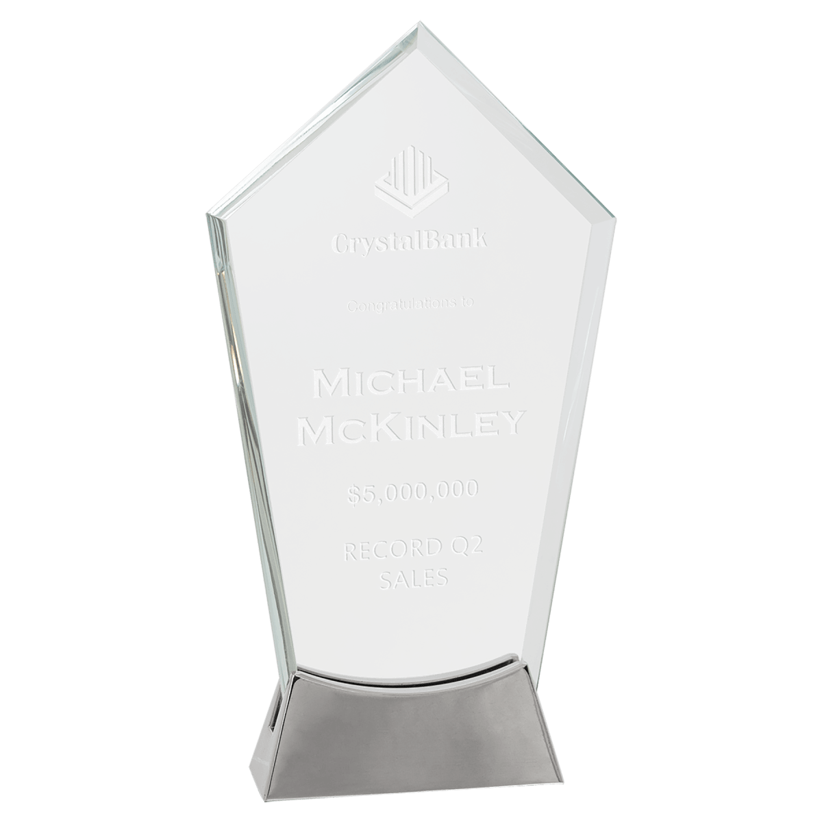 Large Peak Platinum Glass with Full Metal Base, product photo