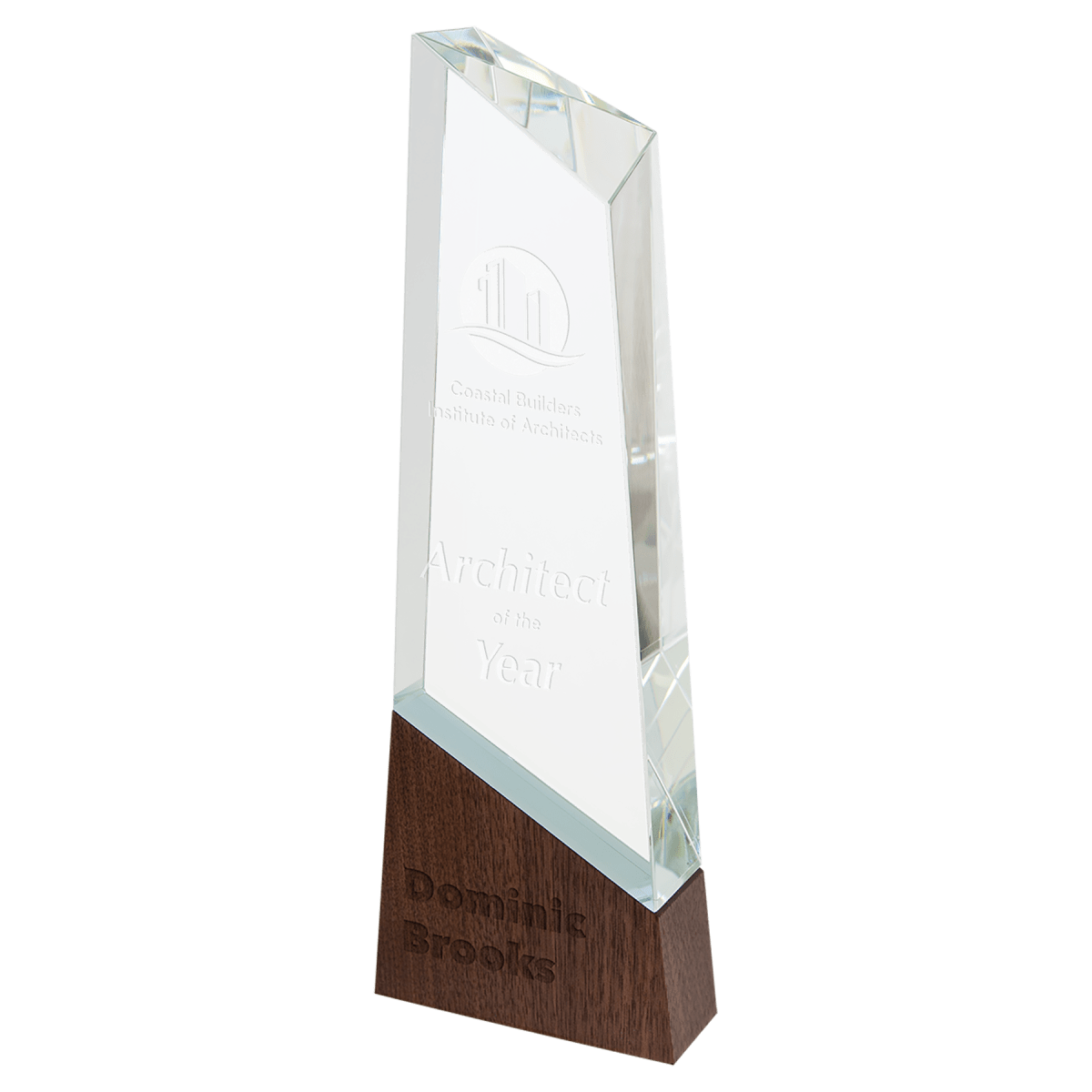 Large Peak Sierra Glass with Walnut Base, product photo