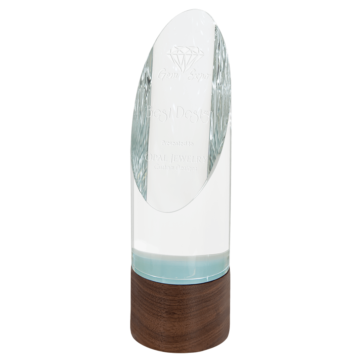Small Cylinder Sierra Glass with Walnut Base, product photo