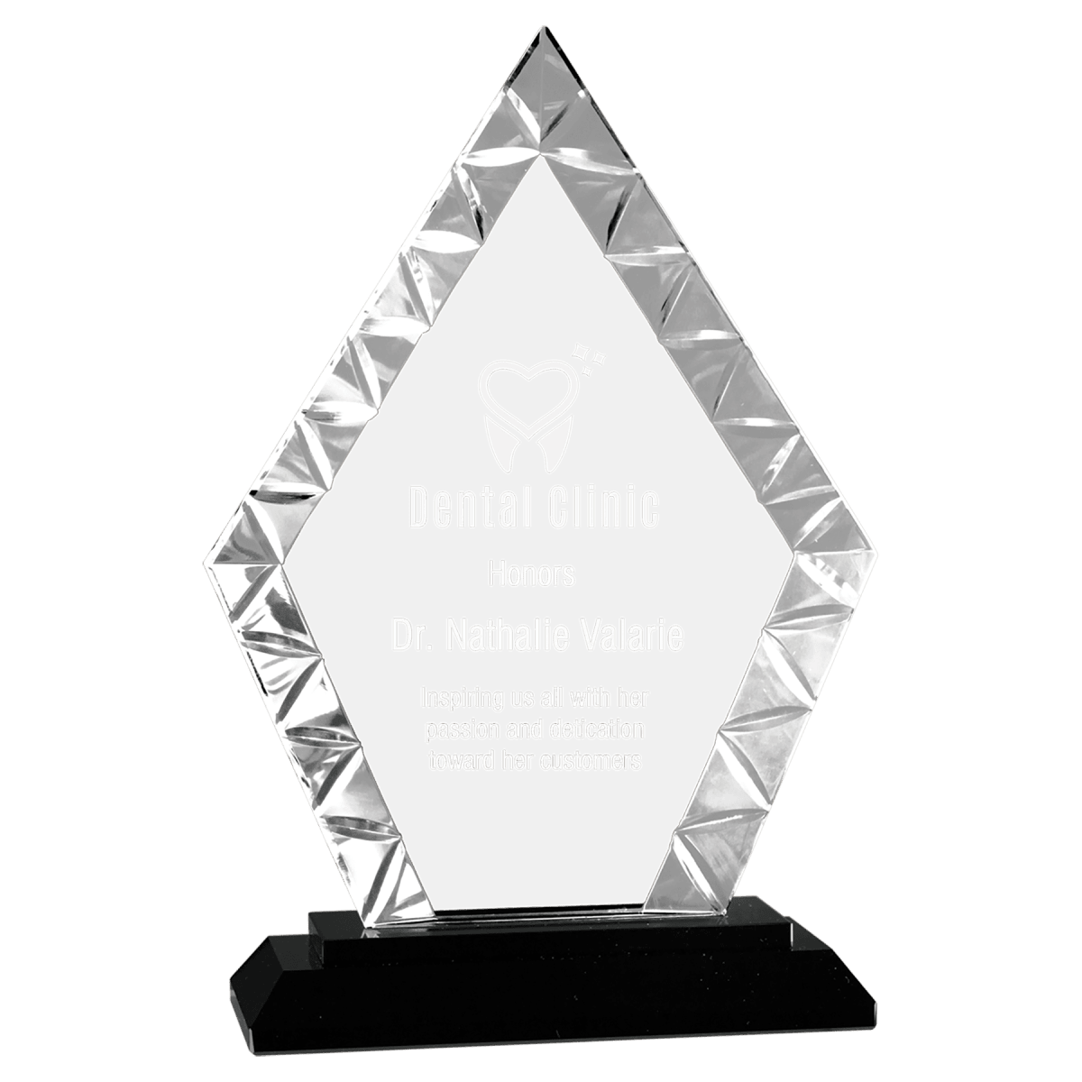 Small Diamond Accent Glass on Black Base, product photo