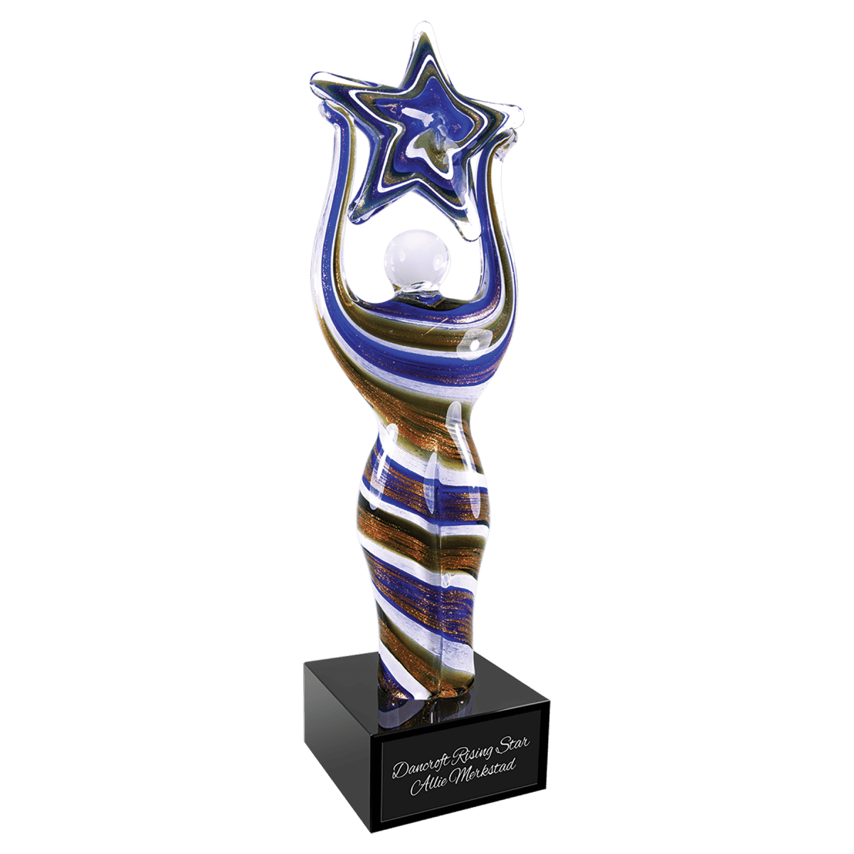 Glass Figure with Star and Black Base, product photo