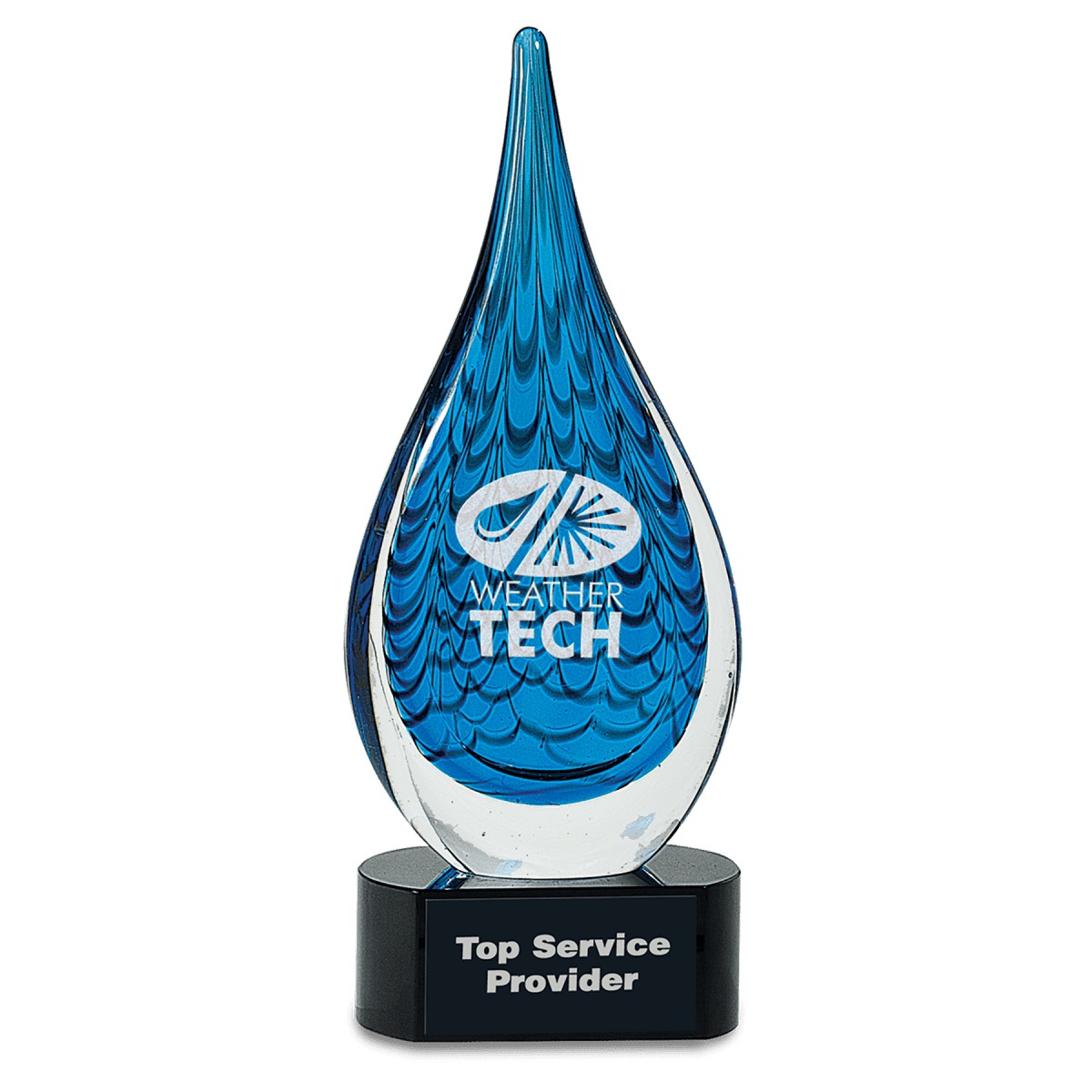 Blue Raindrop Art Glass, product photo
