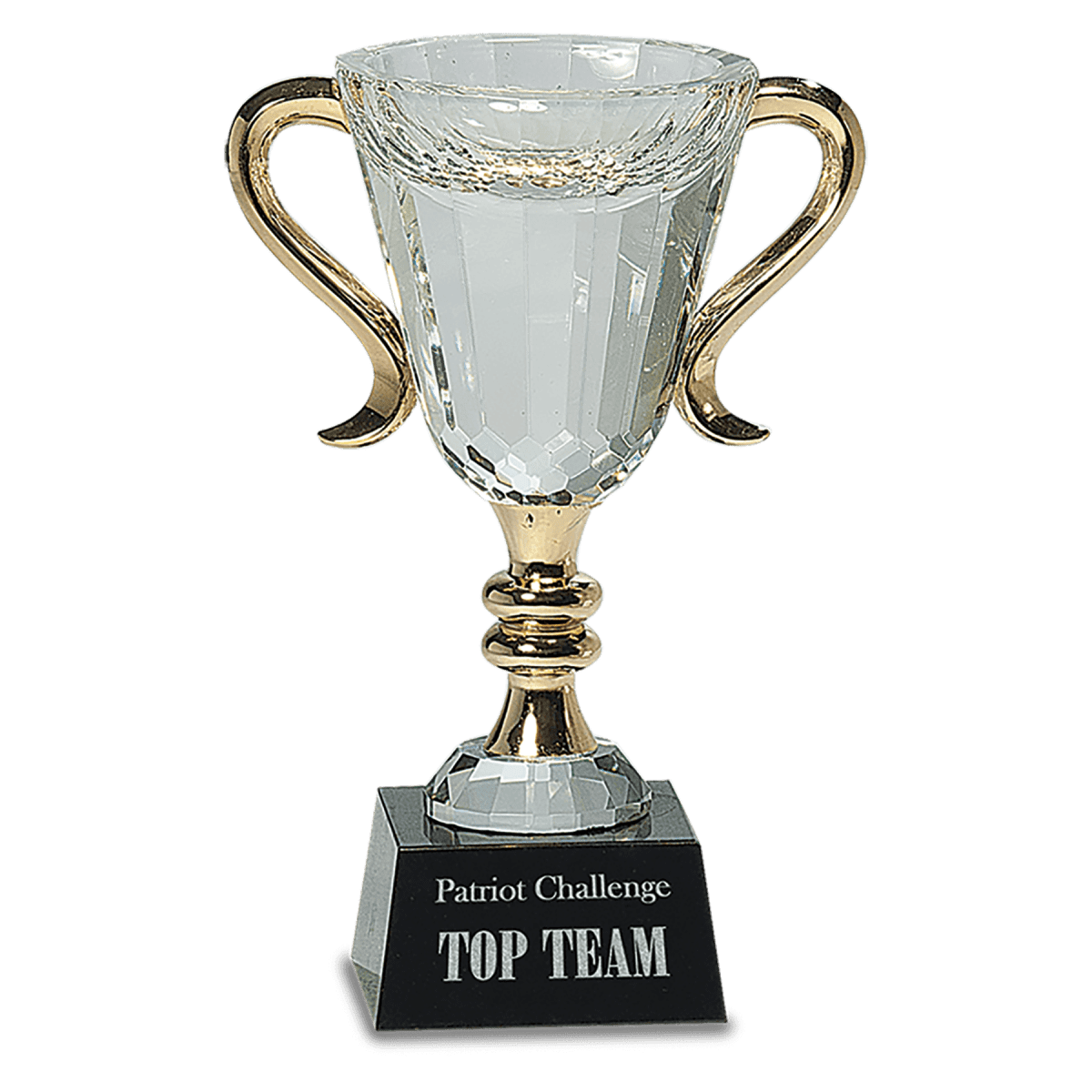 Crystal Cup with Gold Handles and Stem, product photo