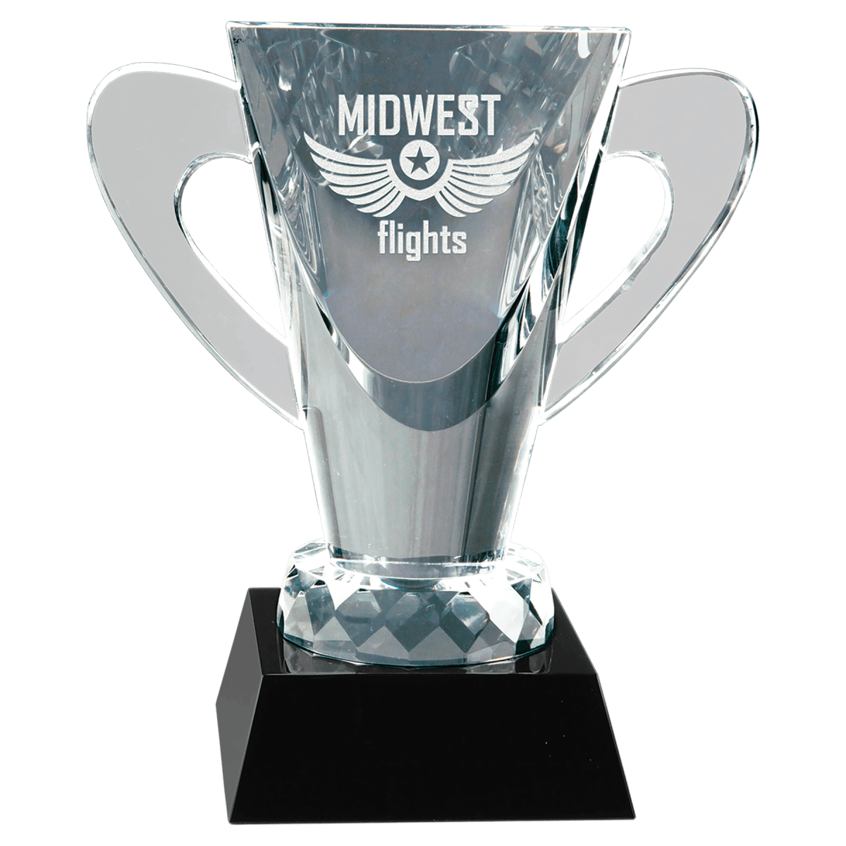 Crystal Cup on Black Pedestal Base, product photo