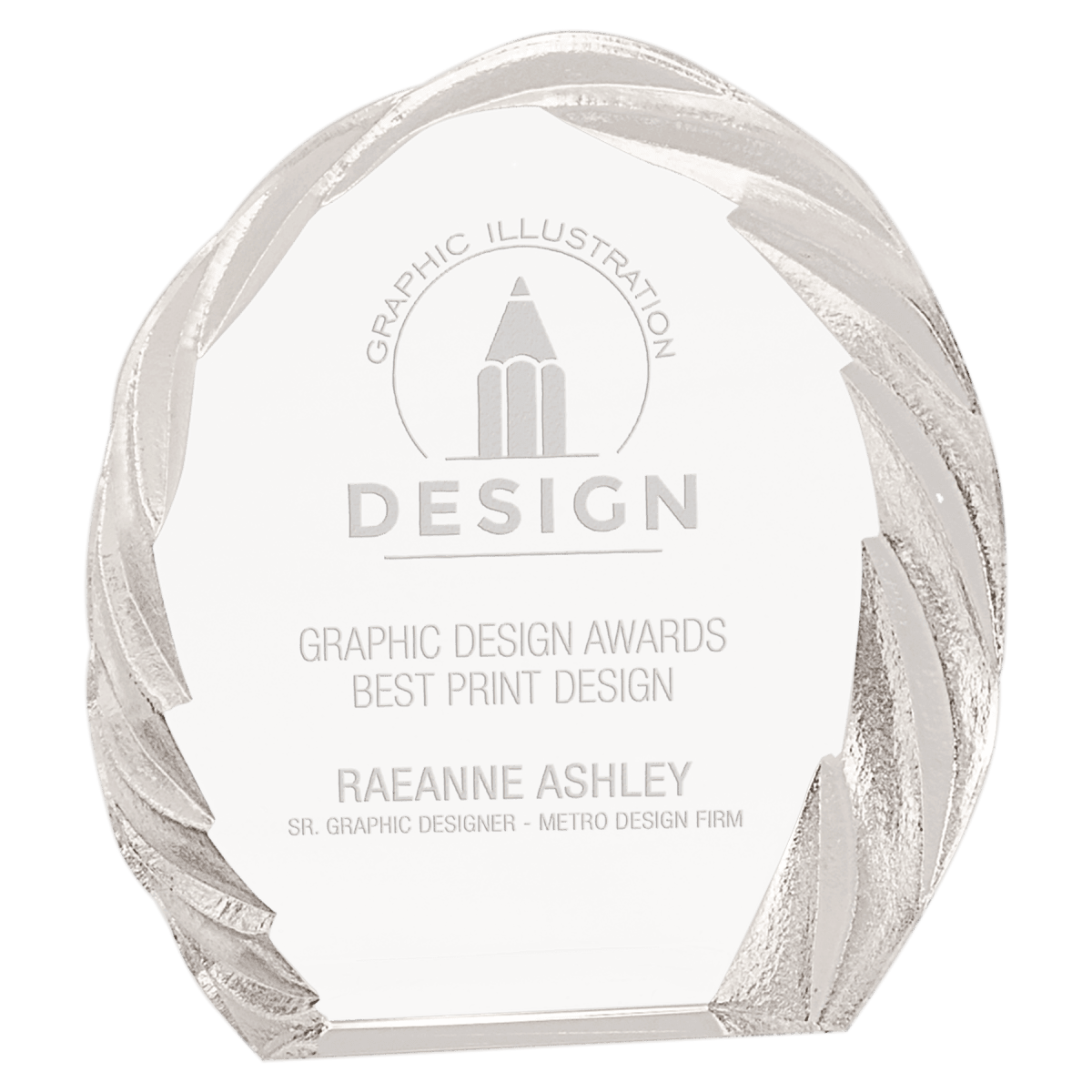 Oval Crystal with Decorative Edge, product photo