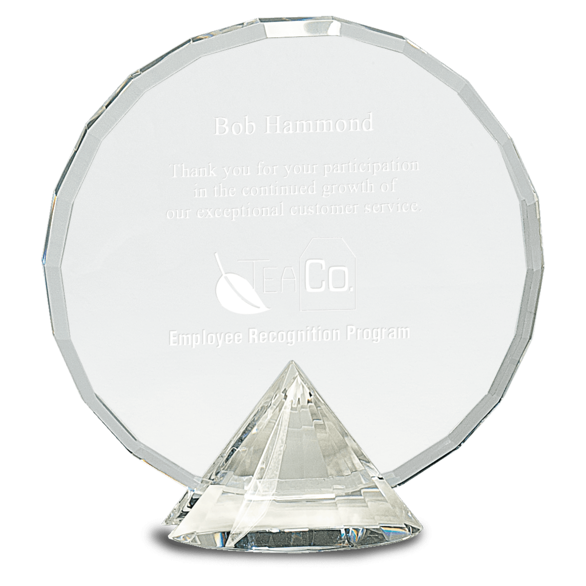 Clear Round Crystal on Clear Diamond Base, product photo