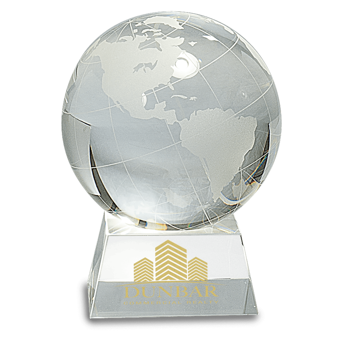 Large Crystal Globe on Clear Base, product photo