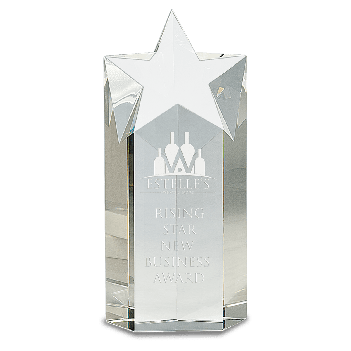 Medium Clear Crystal Star Column, product photo