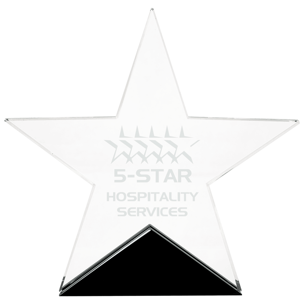 Medium Clear Glass Star on Black Base, product photo