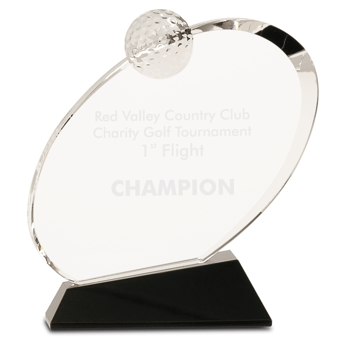 Crystal Golf Award on Black Crystal Base, product photo