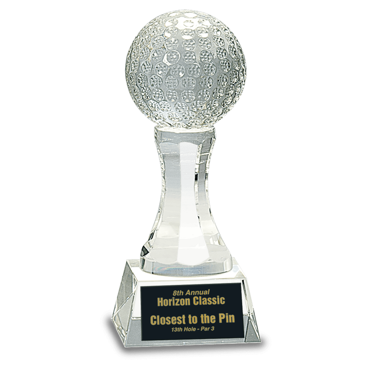 Crystal Golf Ball on a Clear Pedestal, product photo