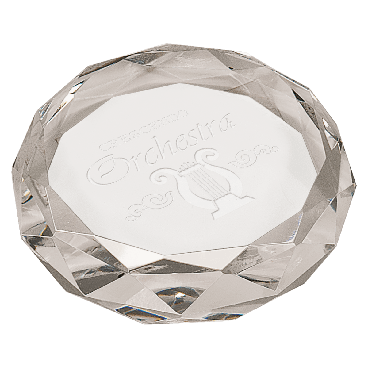 Clear Round Crystal Paperweight, product photo