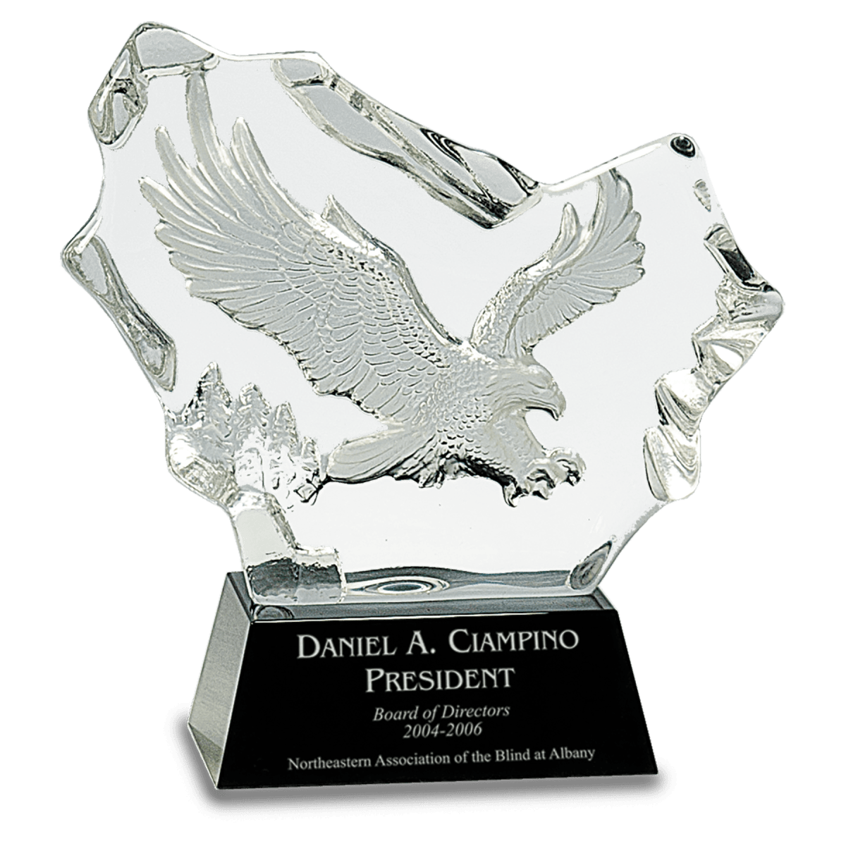 Crystal Carved Eagle on Black Base, product photo