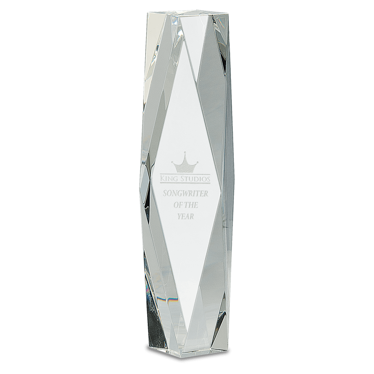 Large Clear Crystal Facet Tower, product photo