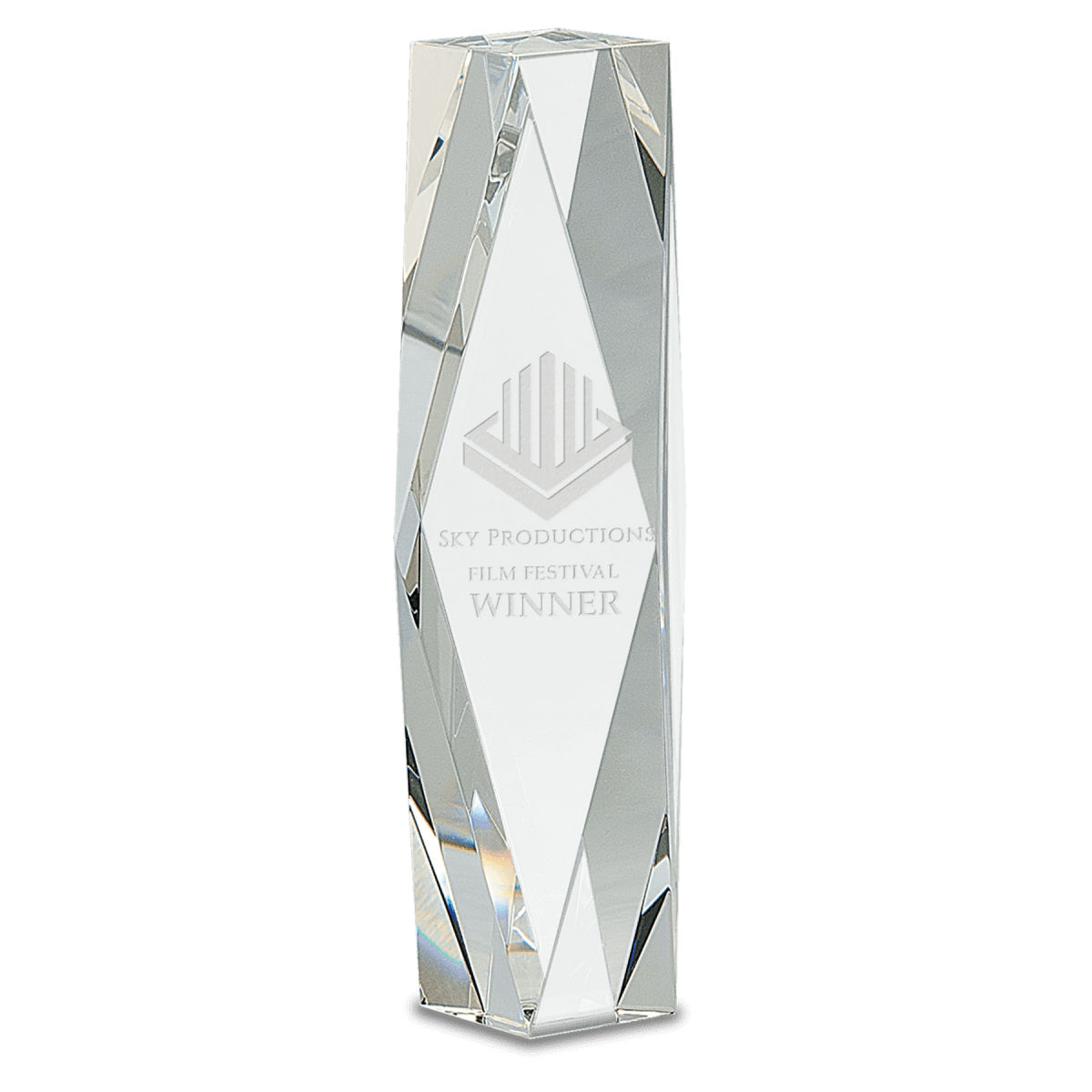 Medium Clear Crystal Facet Tower, product photo