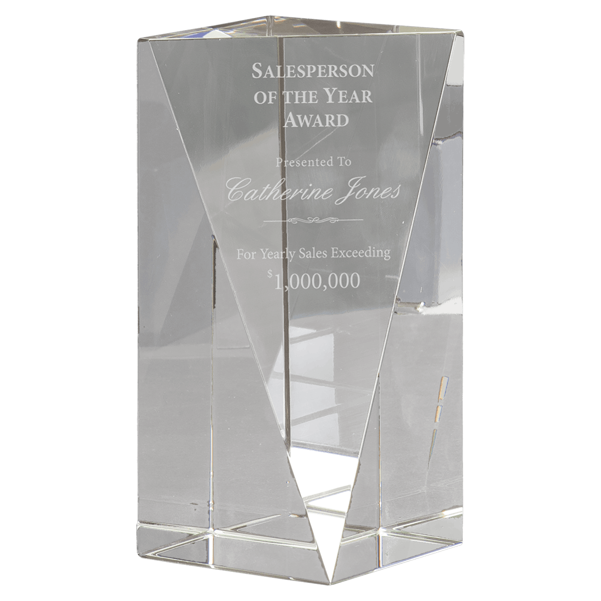 Medium Crystal Triangle Front Pillar, product photo