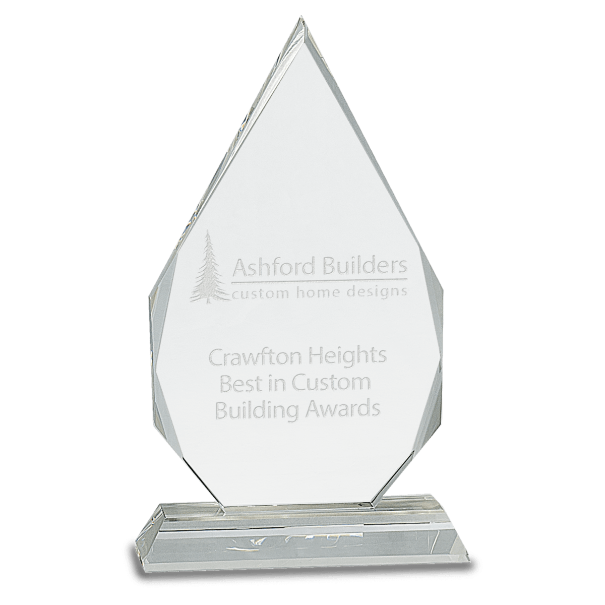 Medium Crystal Diamond on Clear Pedestal Base, product photo