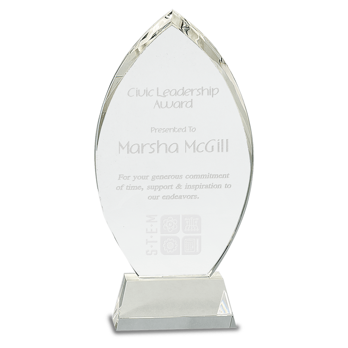 Crystal Oval on Clear Base, product photo