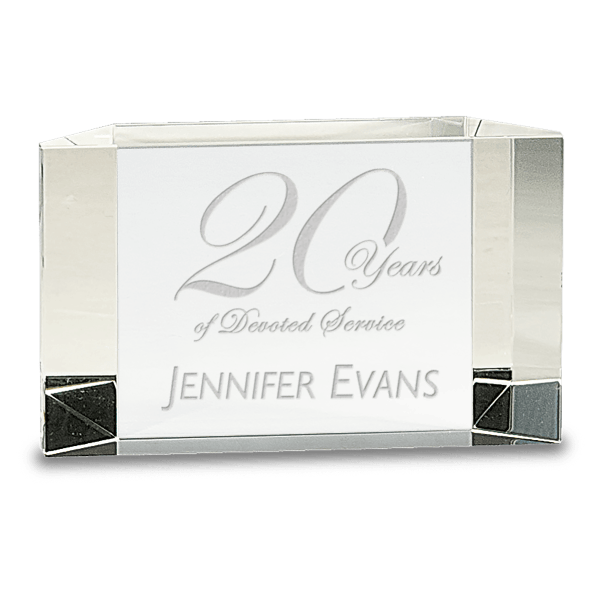 Small Clear Crystal Facet Block, product photo