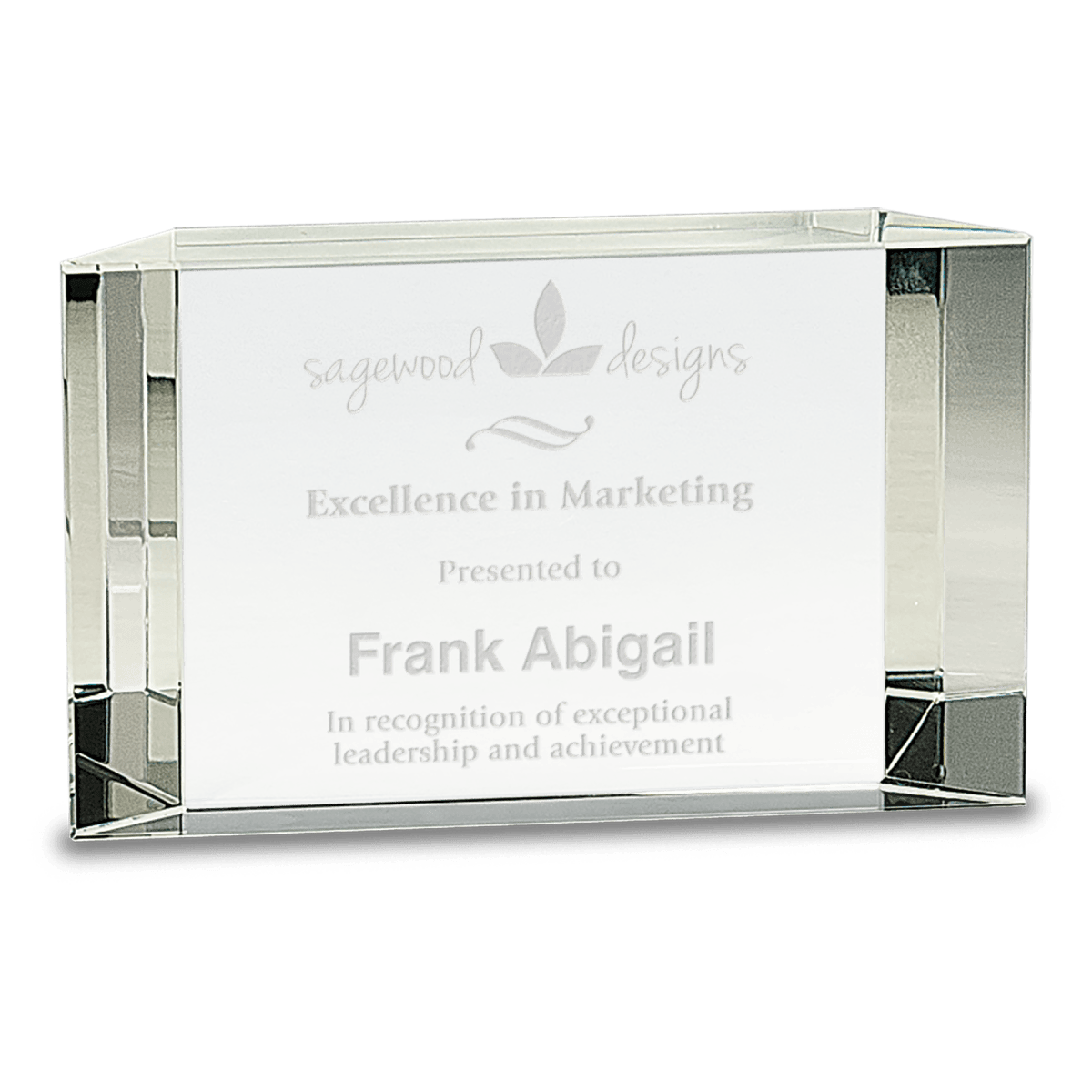 Medium Clear Crystal Facet Block, product photo