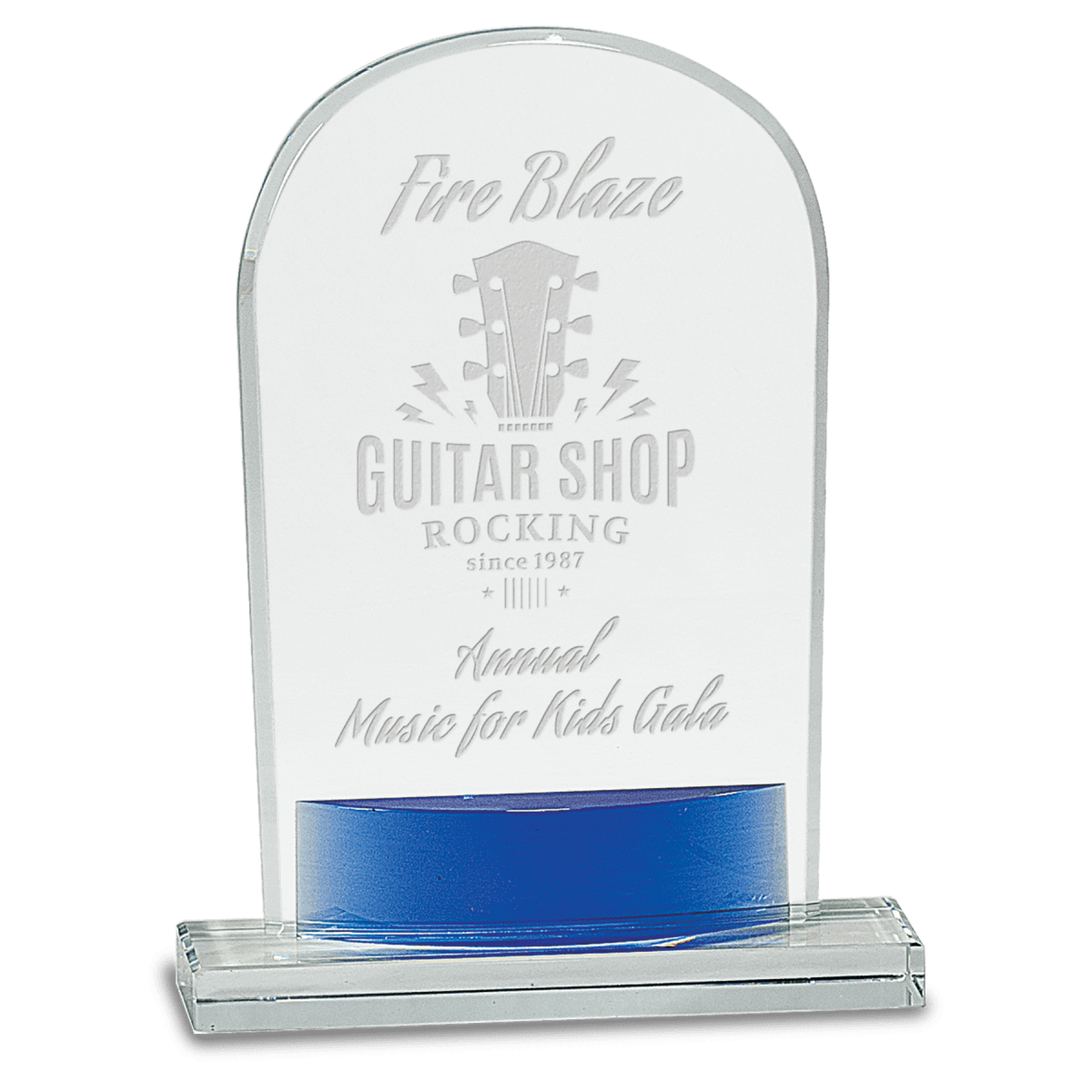 Large Crystal Arch with Blue Accent, product photo