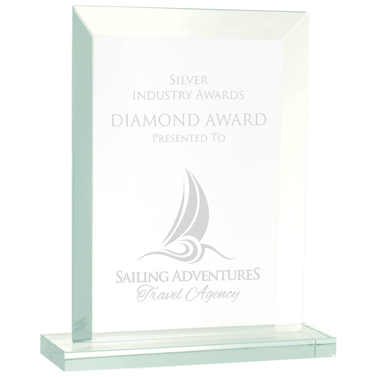 Medium Rectangle Jade Glass Award, product photo