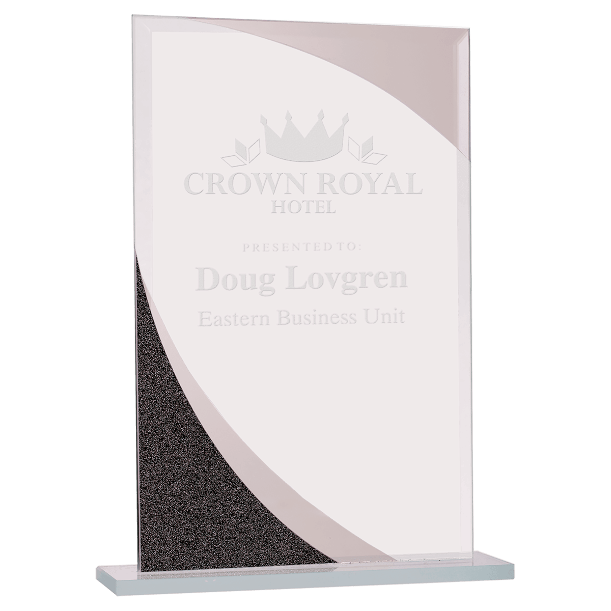 Large Rectangle Designer Glass Award, product photo