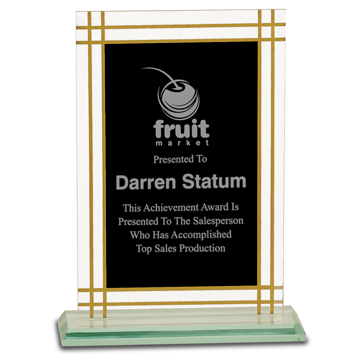 Small Contemporary Glass Full Border Award, product photo
