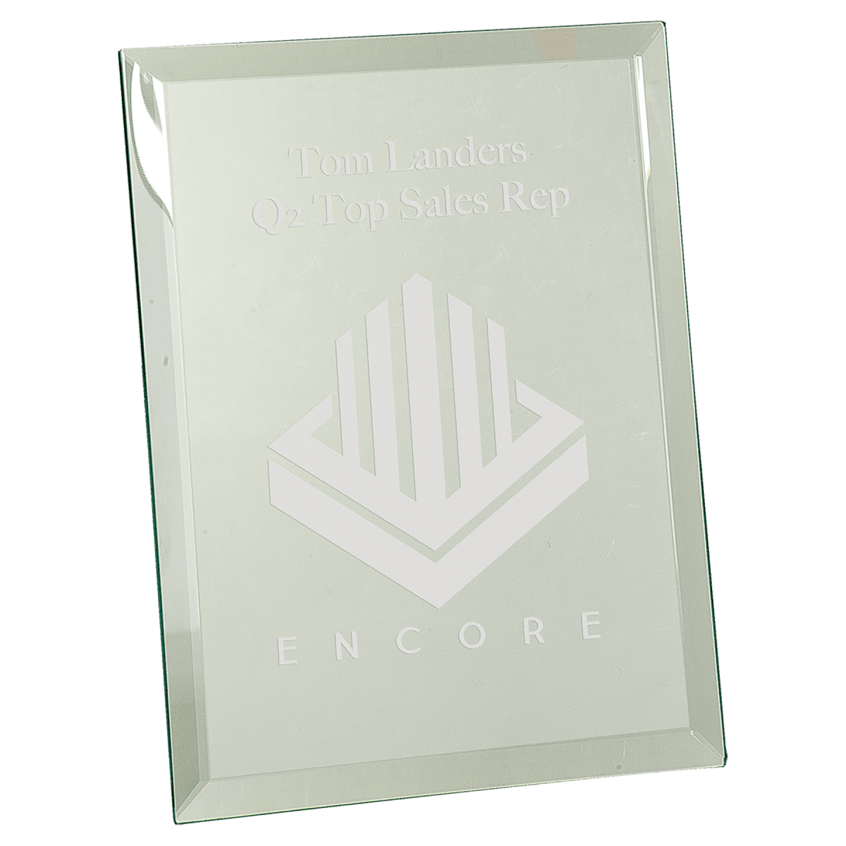 Clear Glass Mirror Plaque 8" x 10", product photo