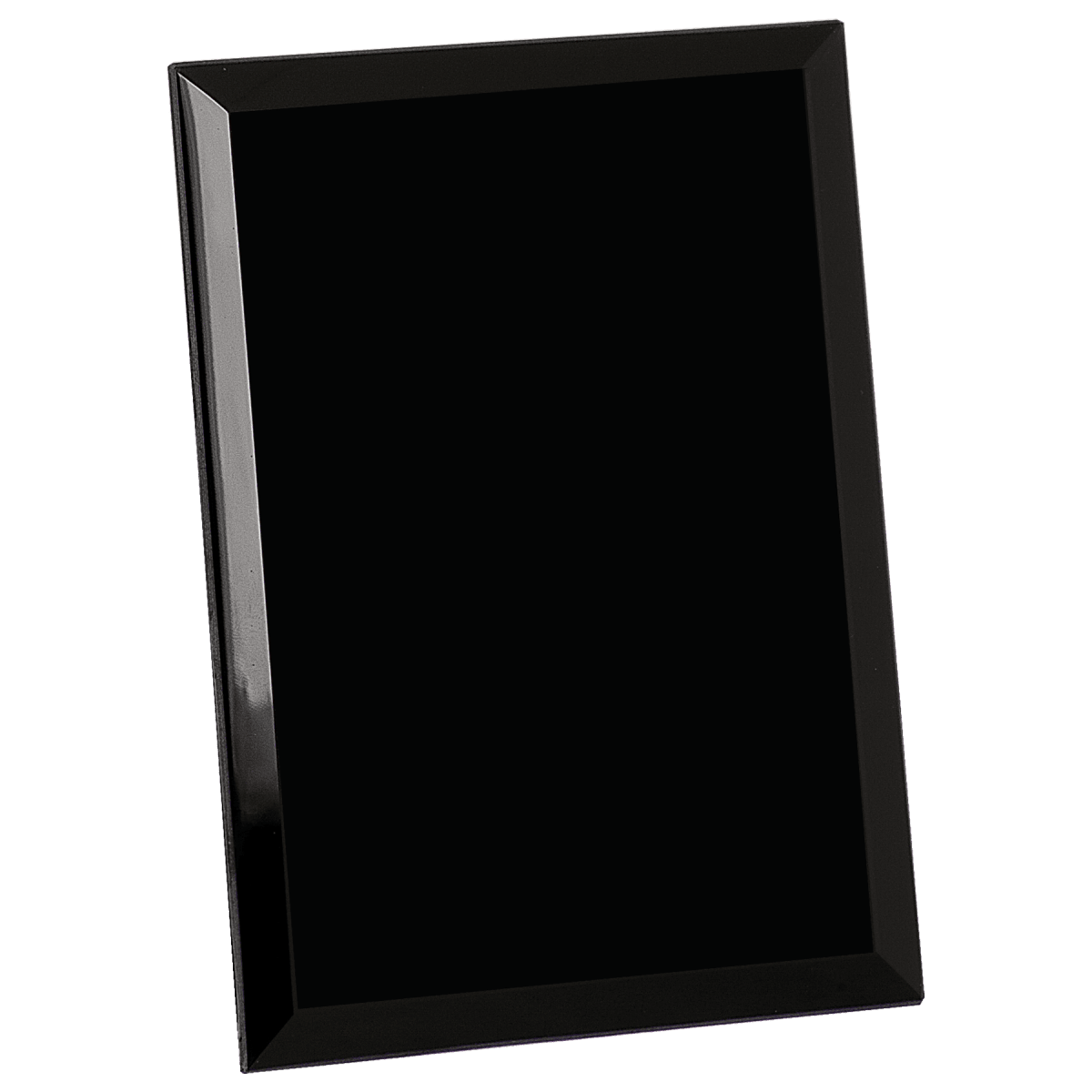 Black Glass Mirror Plaque 6" x 8", product photo