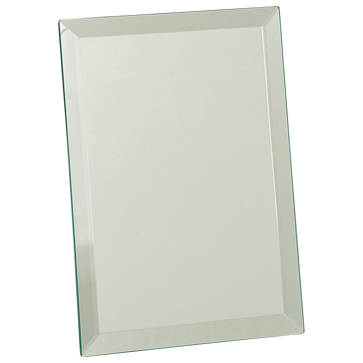 Clear Glass Mirror Plaque 6" x 8", product photo