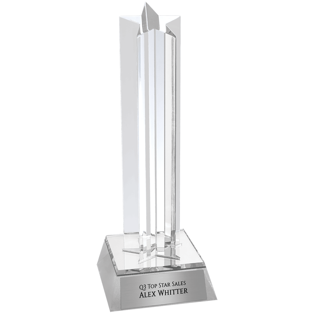 Medium Silver Star Column Acrylic, product photo