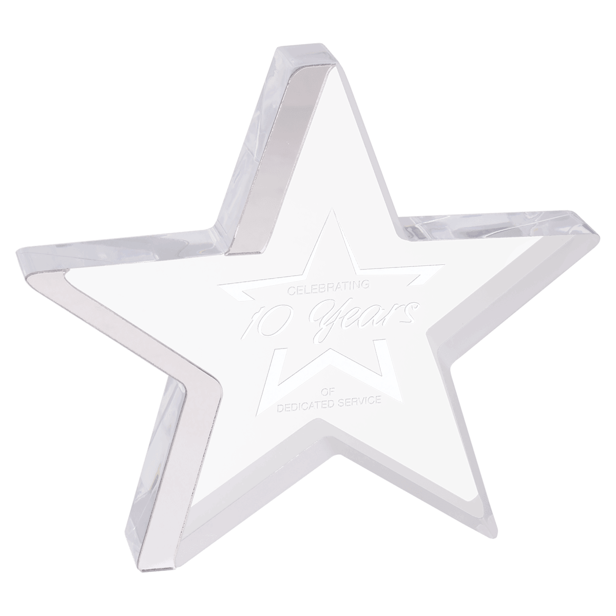 Small Silver Star Acrylic, product photo