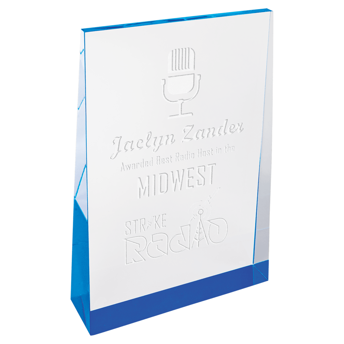Small Blue Wedge Acrylic, product photo