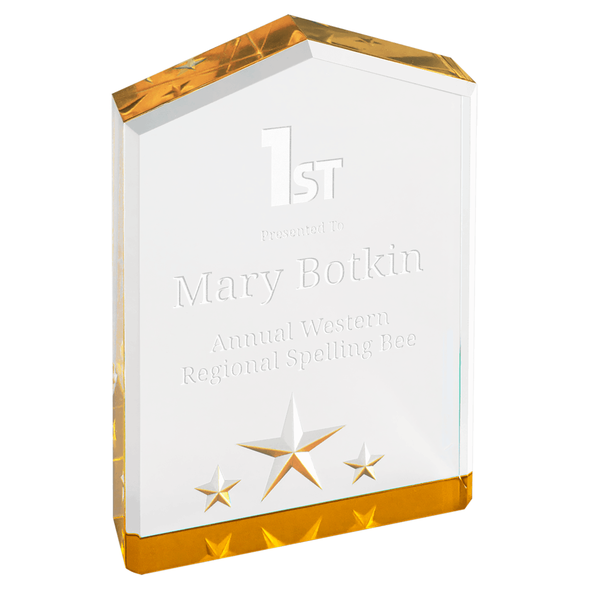 Small Gold Star Point Acrylic, product photo