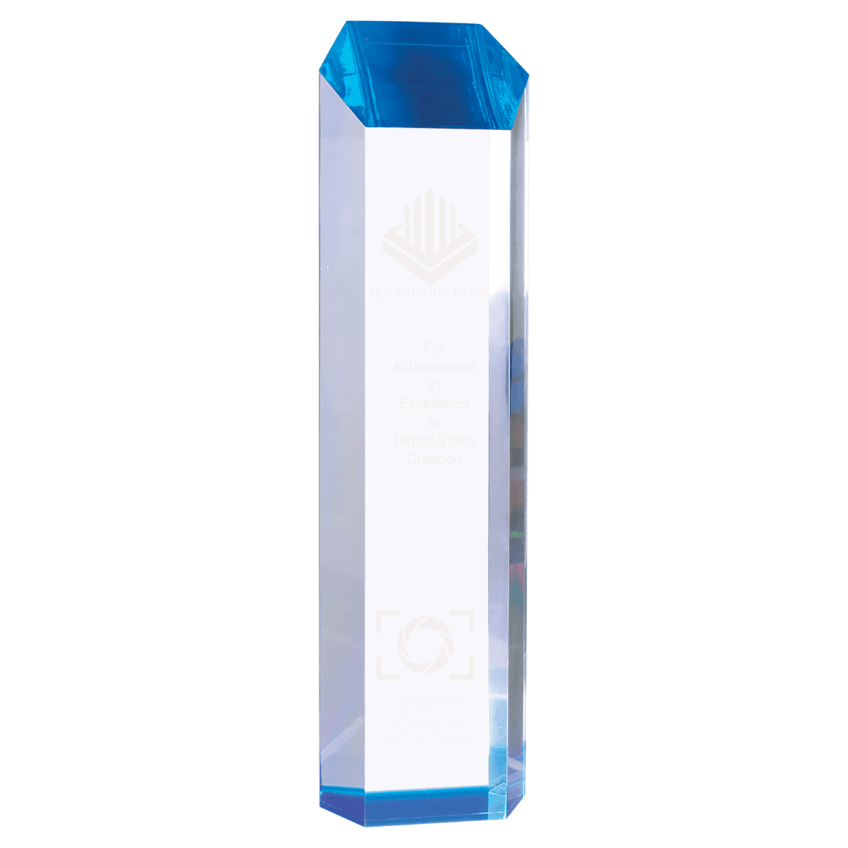 Large Blue Tower Acrylic, product photo