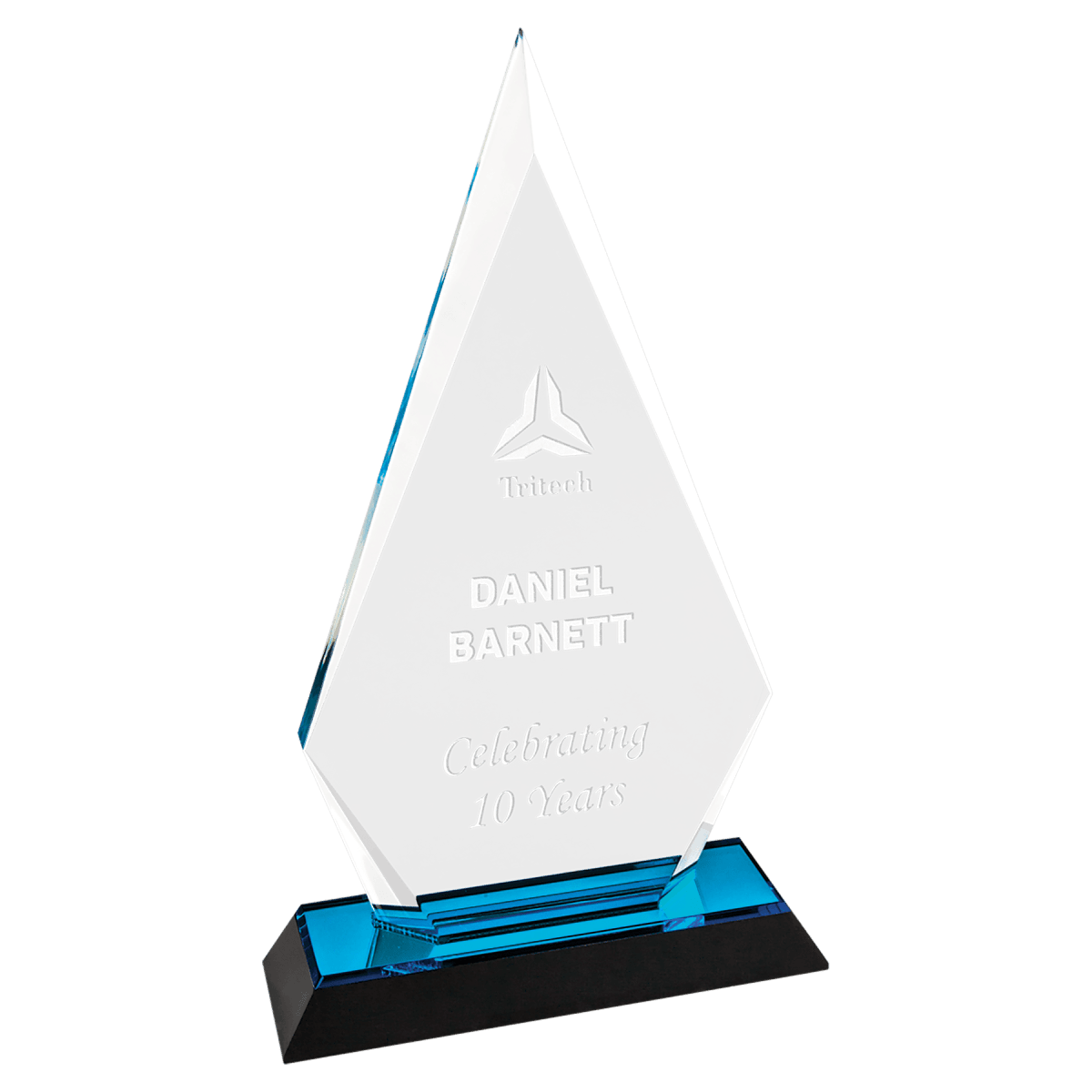 Large Blue Arrow Point Impress Acrylic, product photo