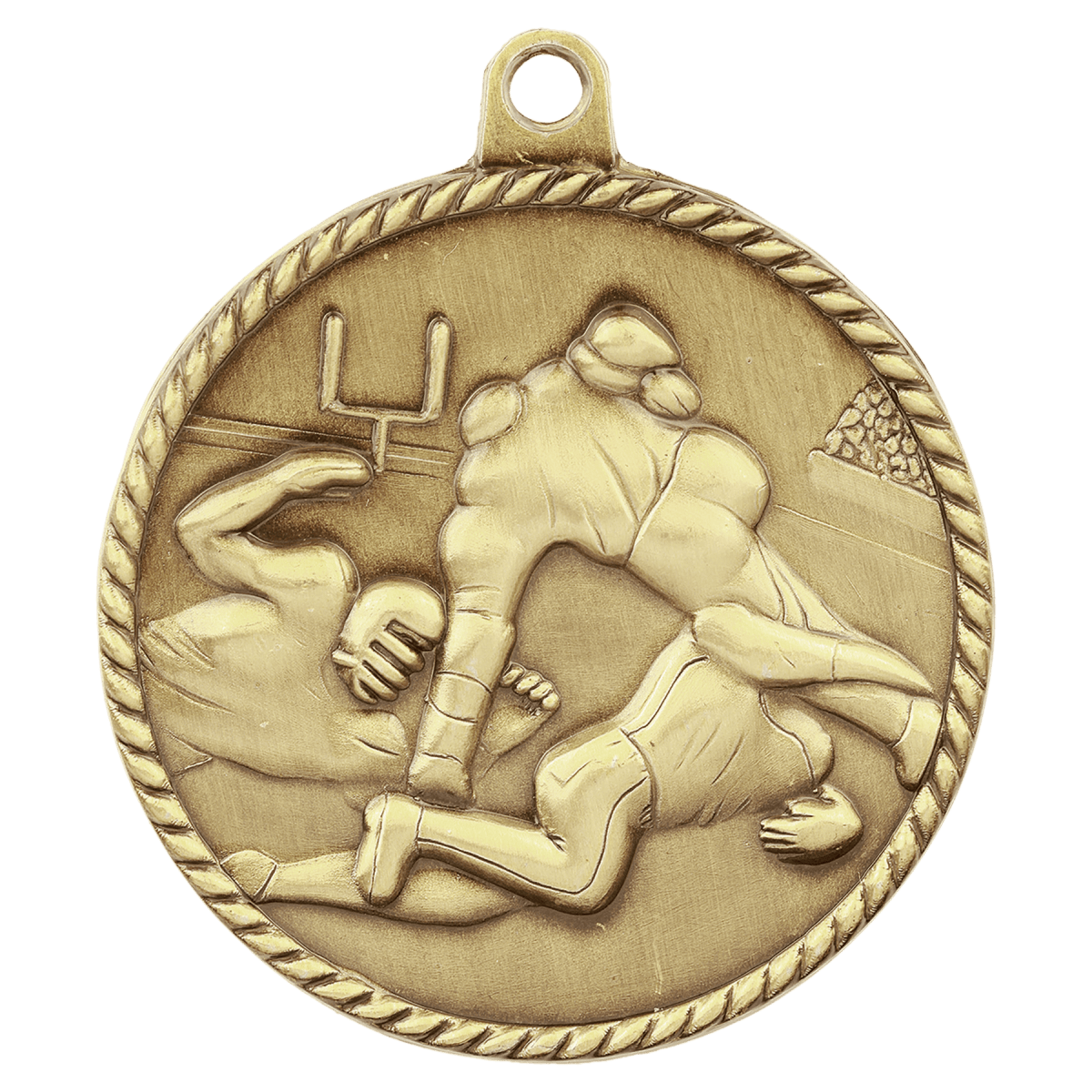Football High Relief Medal-Gold, product photo