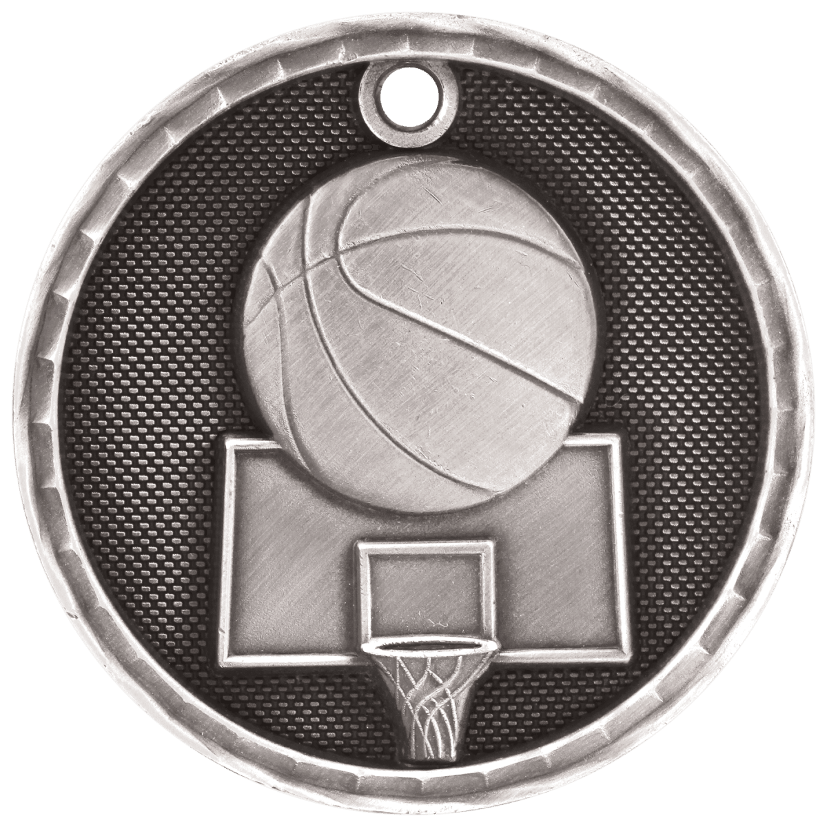 Basketball 3-D Medal-Silver, product photo