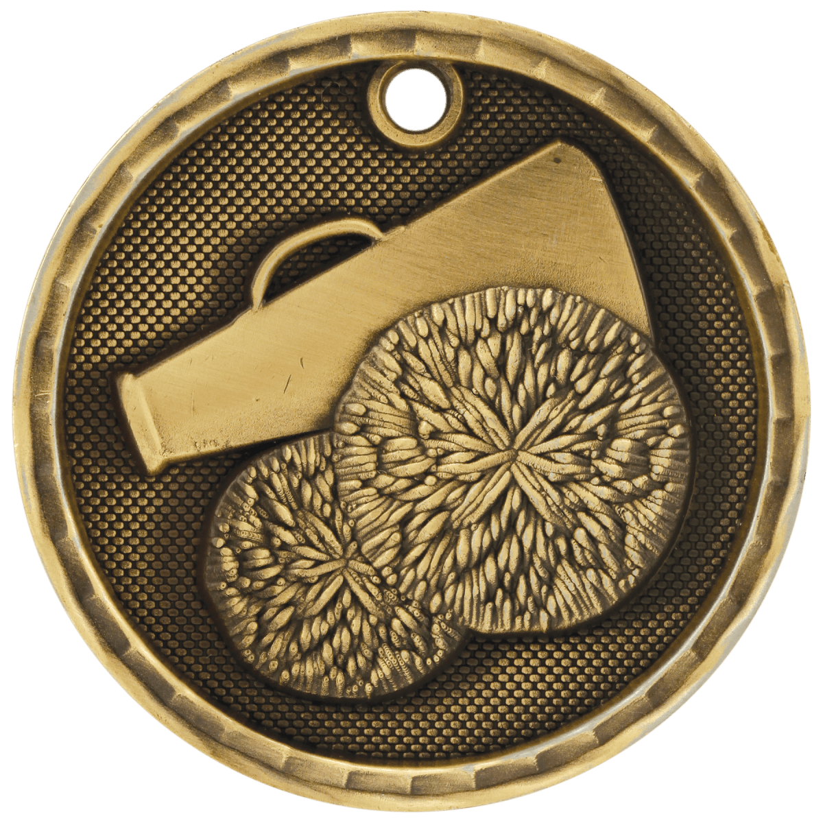 Cheer 3-D Medal-Gold, product photo